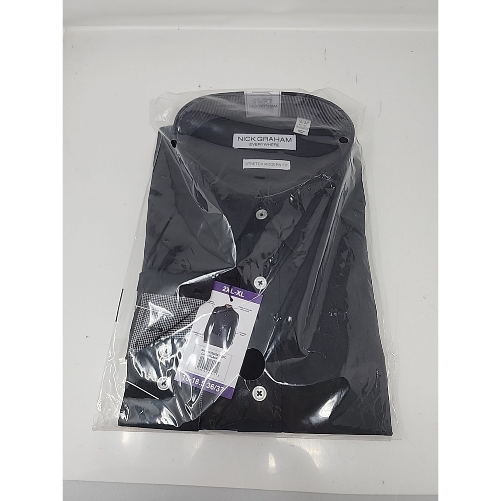 Nick Graham Everywhere 2XL Button Up Dress Shirt Mens NWT Black‎
